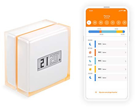 Netatmo Termostato collegato e intelligente (ricondizionato - grado A+), per caldaia individuale, NTH-R-FR-EC