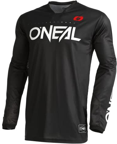 O'NEAL | Motocross-Shirt Langarm | MX MTB Mountainbike | Leichte Materialien, Lasergeschnittene Belüftungslöcher, Ergonomischer Schnitt | Hardwear Jersey Elite Classic V.22 | Erwachsene | Schwarz | M