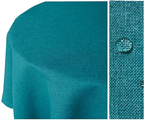 texpot Mantel con protección antimanchas, color blanco, tamaño a elegir, dobladillo de fácil cuidado, impermeable (180 cm, redondo, color blanco)