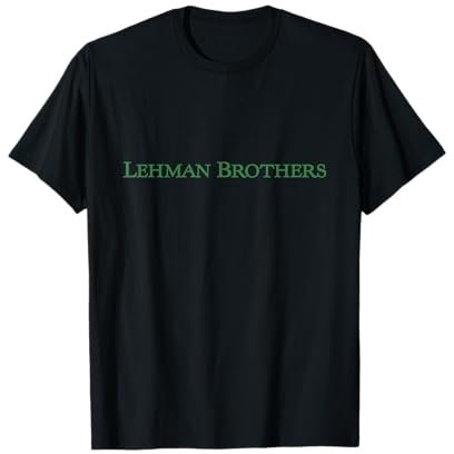 Lehman Brothers Vintage Herren T-Shirt Schwarz S Crew Neck Halbarm Klassisch Passform 100% Baumwolle Einfarbig T-Shirt