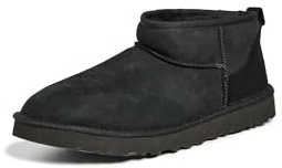 UGG Men's Classic Ultra Mini Suede Slippers, Black, 12 UK