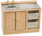 Hztyyier 1:12 Puppe Miniatur Möbel Mini Birke Küchenspüle Geschirrspültisch für Puppenhaus Dekor Zubehör