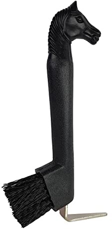 York Hufkratzer für Pferde Grooming Tools Pferdehufkratzer mit Pferdekopf als Griff (schwarz)