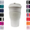 Ecoffee Cup 14oz 400ml Reusable Eco-Friendly 100% Plant Based Coffee Cup with Silicone Lid & Sleeve - Melamine Free & Biodegradable Dishwasher/Microwave Safe Travel Mug, Molto Grigio