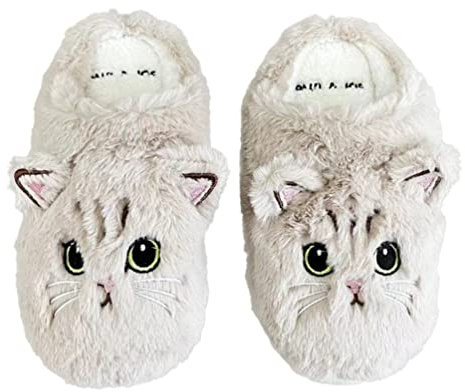 Minetom Unisex Winter Hausschuhe Damen Herren Warm Bequem Plüsch Pantoffeln rutschfeste Slippers Niedlich Flache Schuhe A Braun 35/36 EU