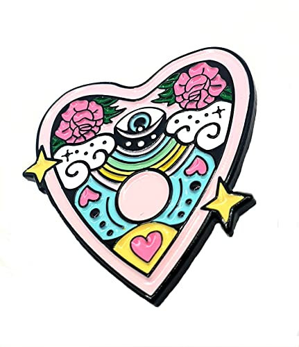 Ouija Broche en métal émaillé Motif planette arc-en-ciel LGBT Pride Love Gay Rose, Métal