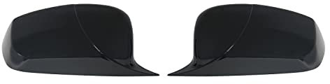 OMAC Spiegelkappen Spiegelabdeckung kompatibel mit BMW 5er E60 2003-2010 ABS Schwarz Glanz 2tlg