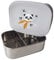 kikadu Brotdose Panda Silber Grau - Kindergeschirr, BPA-frei, 18/8 Edelstahl, mit niedlichen Aufdrucken, Maße 17x13x5,5cm