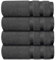 Casabella Deluxe 4 Grey Hand Towels 100% Combed Cotton Super Quality Hand Towels for Kitchen (50X90 CM) Towels Set for Bathroom Hotel Gym