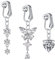 Mayhoop 3Pcs Faux Piercing Nombril Clip on Piercing Nombril Acier Chirurgical avec Papillon Coeur Cercle CZ Dangle aux Anneaux Nombril Non Percé Piercing Bijoux