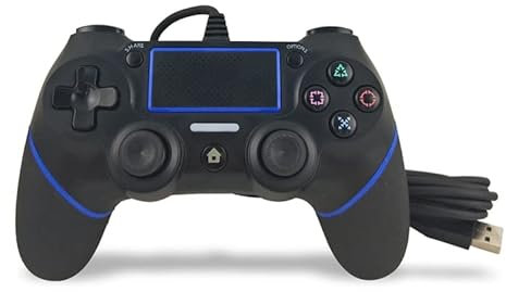 High-Tech Place pour contrôleur de Jeu de câble avec poignée Filaire PS4 (Noir Bleu)