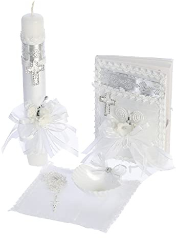 Baby Katholische Taufkerze Set für Jungen Taufkerzen für Taufe für Mädchen Kit Velas para Bautizo de Niño niña