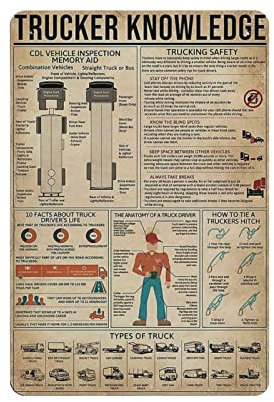 Sattelanhänger LKW Anatomisches Diagramm Vintage Metall Blechschild für Zuhause Café Büro Wandkunst Metall Poster Garage Dekor Man Cave Schild