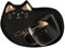 BRIGHTFUFU 1 Set Black Ceramic Cat Design Coffee Mug and Saucer Cute Drink Cup for Home Office Ideal for Tea Milk and Snacks