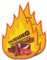 møij 10x EINLADUNGSKARTEN für Jungen & Mädchen Kindergeburtstag - Karten mit Feuerwehr Motiv in Feuerform