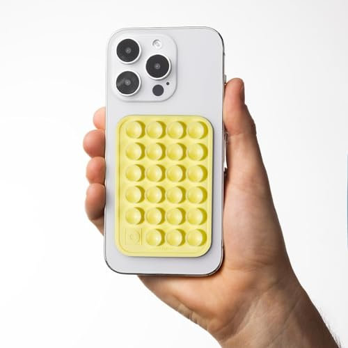 onedotleft Saugnapf Handyhalterung aus Silikon | rutschfest | selbstklebend | für alle gängigen Handys iPhone und Android | das Handy Gadget (Mellow Yellow)