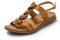 JOMIX Sandale Femme avec Fleurs Sandales Plates Femme Été élégantes Confortable pour Maison Plage (Marron, 39)