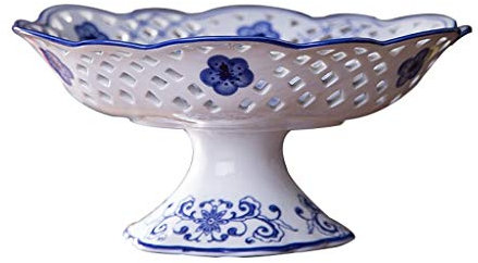 OQHAIR Frutero de Frutas Plato de Fruta clásico, Frutero Hueco de cerámica Creativo, Bandeja de Frutas secas confitadas, Plato Decorativo, Decoraciones artesanales, Platos Decorativos par