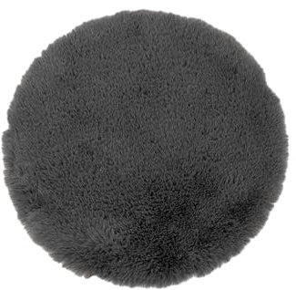 CB Home & Style Kunstfell Dekofell Teppich rosa grau Taupe Creme Sitzkissen Lammfellimitat Felloptik Verschiedene Größen Herz Wolke Tischläufer Läufer (Anthrazit, 38 cm rund)
