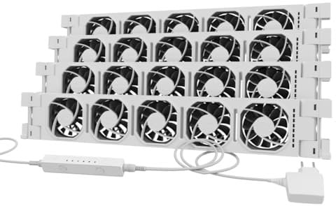 Heatfan 5 Heizkörper ventilator - Heizkörperlüfter flüsterleise <20 dB, spart bis 30% Heizkosten, einfache Montage, universell lange Lebensdauer, für Heizkörper 250-310 - 4 Stück Weiß