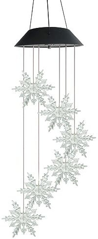 Schneeflocke Solar Windspiel Lichter Solar Windspiel Licht Weihnachtsbaum Windspiel Licht Led Solar Bunte Gartendekoration Licht Outdoor Garten Innen (A)