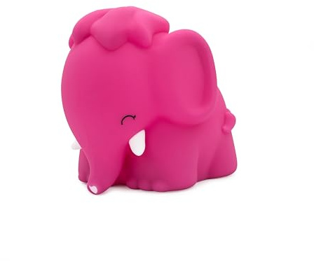 DHINK - LED-Nachtlicht Elephante – Nachtlicht aus Silikon für Baby- und Kinderzimmer – Nachttischlampe für Kinder – Geschenk zur Geburt, Rosa