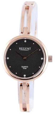 REGENT Damen Armbanduhr Analog Metallarmband Rosegold UR2214004 Analoguhr