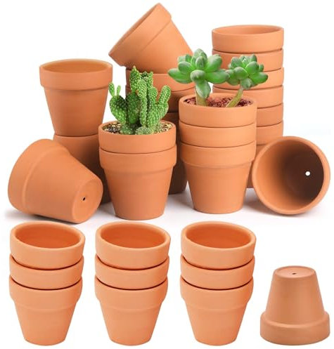 HDKAJL 30 Pot Terre Cuite, Pot de Fleur Terre Cuite, Mini Pot de Fleur en Céramique avec Trou de Vidange, Pot Plante Intérieur pour Cactus Intérieur Extérieur Plantes Maison Succulentes (4,5 x 4 cm)