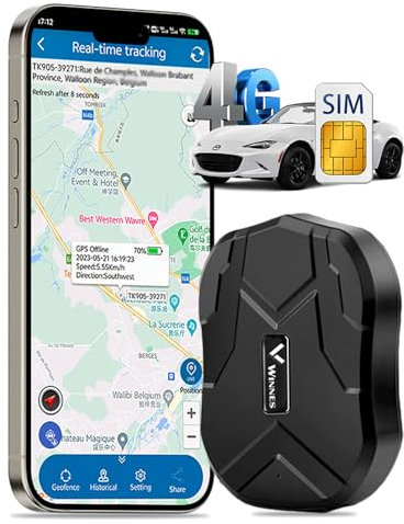 4G GPS-Tracker für Auto Motorrad LKW, 4G GPS Tracker Anti-Verlust-Fahrzeuge wasserdicht und kostenlose App SMS Mehralarme, starker Magnet Echtzeit-Tracking Geo-Fence Alarm