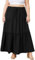 Moon Wood Maxirock Damen Lang Stretch Hohe Taille Sommerrock Langer Rock mit Ruffled Tiered, Basic Sommer Maxi Skirt mit Taschen, Große Größen, Schwarz, 5XL