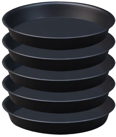 JIHUOO 5 Pcs 18cm Round Plastic Plant Trays Garden Plant Saucers Flower Planter Water Drip Trays Flower Pot Drainage Dishes Big Planter Pot Base for Indoors and Outdoors