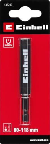 Einhell Ausziehbarer Bithalter, 80–122 mm | Verstellbare Länge | Aluminiumhülse | Führungshülse | CrV-Stahl | Dauermagnet | E 6.3-Schaft
