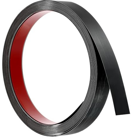 sourcing map Moulure murale autocollante en acier inoxydable avec finition brossée métallisée pour décoration d'intérieur, 5 m x 2 cm, noir