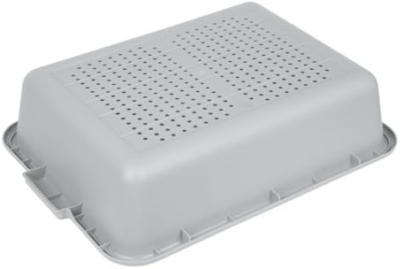 Vogue EDLP Plastic Perforated Storage Box Grey - Square Bucket for Cleaning, Washing, Food Safe DN583 | Stackable, shatter-resistant design saves kitchen space and stands up to busy commercial washing or prep environments.