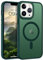 VENINGO Magnetica Cover per iPhone 13 Pro Custodia Compatibile con MagSafe Cover Traslucida Opaca Silicone Tpu Anti Impronte Digitali Custodia per iPhone 13 Pro 6,1 Pollice Scuro Verde
