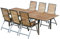 ALEOS. Gartengarnitur Edelstahl Teak Set: Ausziehtisch 200 auf 240 auf 280 cm x 100 cm + 6 Teak-Edelstahl Hochlehner, Sitzgruppe A-Grade Teak Holz - Gartenmöbel Set 6 Personen Gastronomie Qualität