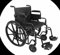 PEPE Mobility - Rollstuhl für Senioren, Bariatrischer Faltbarer Transportrollstuhl, Outdoor mit Fußstütze, Stahl, Bis 225kg