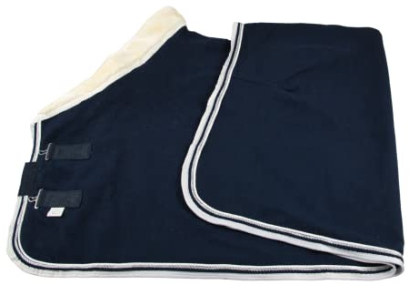 Wagner Fleece Abschwitzdecke mit Fellkragen (Blau/Weiss, 135)