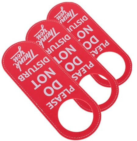 SOPOTUTU 3pcs Leather Do Not Disturb Sign Door Hanger Privacy Sign for Home Office Hotel Meeting Bedroom Door