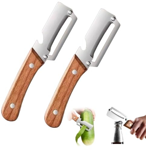 2PCS Vegetable Peeler for Kitchen, 2 in 1 Stainless Steel Fruit and Vegetable Peeler with Bottle Opener, Portable Kitchen Peelers for Fruits Vegetables