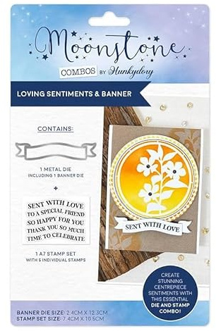Hunkydory Moonstone Combos - Loving Sentiments and Banner - Stamp & Die Set - MSTONE1026