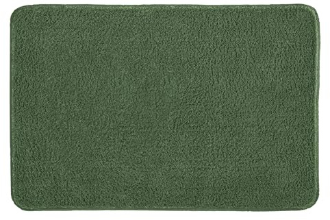 Kleine Wolke Badteppich Ricco Forest 60 x 90 cm | OEKO-TEX zertifiziert, rutschhemmende Unterseite, für Fußbodenheizung, maschinenwaschbar, 100% Polyester