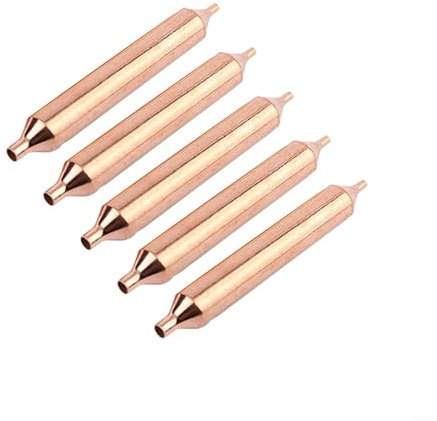 Secador de filtro de cobre para refrigerador, aire acondicionado, sistema refrigerante con tamiz molecular, 5 unidades, fino y grueso, φ3 mm (A)