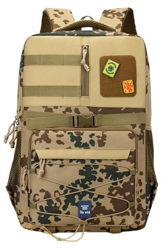 35L Outdoor-Taktikrucksack Sport Reisen Bergsteigen Wandern Camouflage Rucksäcke Schwarz Großes Fassungsvermögen Businesstasche mit Rückengurt