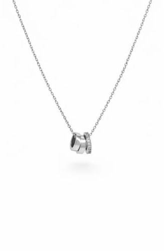 Suzan Gold Halskette 925 Sterling Silber Ring Anhänger vergoldet Damen Kette modern elegant Zirkonia filigran Schmuck Geschenk Frauen