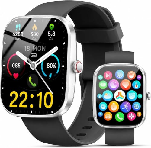 2026 Smartwatch Uomo Donna, 100+ Sportive Fitness Tracker con Sonno Contapassi Cardiofrequenzimetro, 1.91 Smartwatch con Effettua/Risposta Chiamate, Impermeabil IP68 Smart Watch per Android/iOS