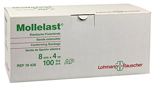 Lohmann & Rauscher GmbH & Co.KG Mollelast Binden 8 Cmx4 m Weiß Lose, 100 Stück