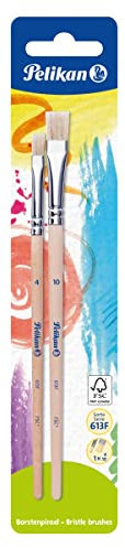Pelikan - 720375 - Pinceaux Brosse - No. 613f - Taille 4 Et 10 Bois