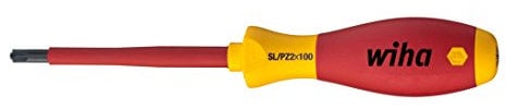 Wiha Schraubendreher SoftFinish® electric PlusMinus/Pozidriv (30700) SL/PZ1 x 80 mm VDE geprüft, stückgeprüft, ergonomischer Griff für kraftvolles Drehen, Allrounder für Elektriker