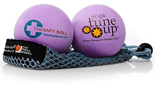 YOGA TUNE UP® Therapy Balls in Tote by Tune Up Fitness - Massage Balls for Trigger Point, Pressure Point & Myofascial Release - Use as Single or Peanut Ball for Pain Relief & Relaxation (Deep Purple)